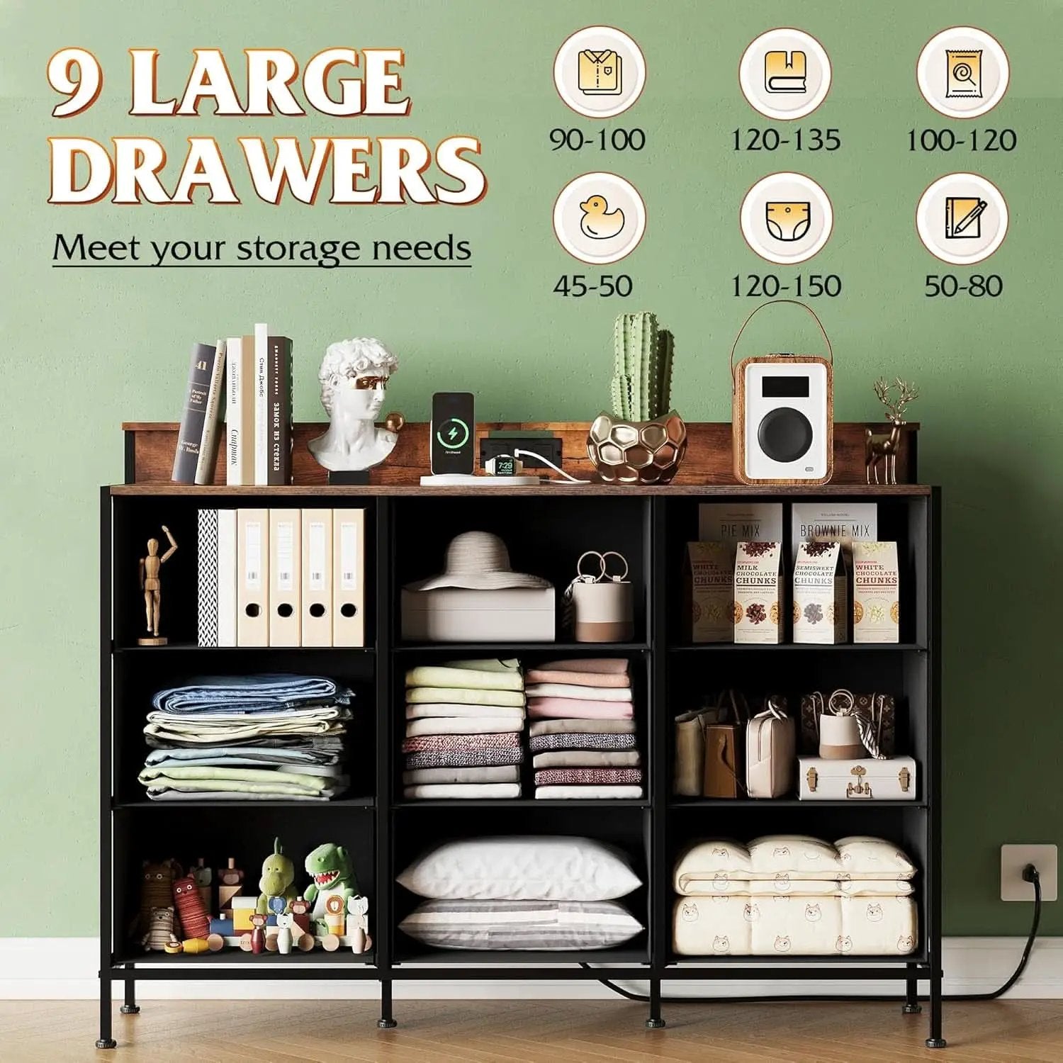 Dresser TV Stand 55 Inch With LED Lights For Bedroom from PriceLows™