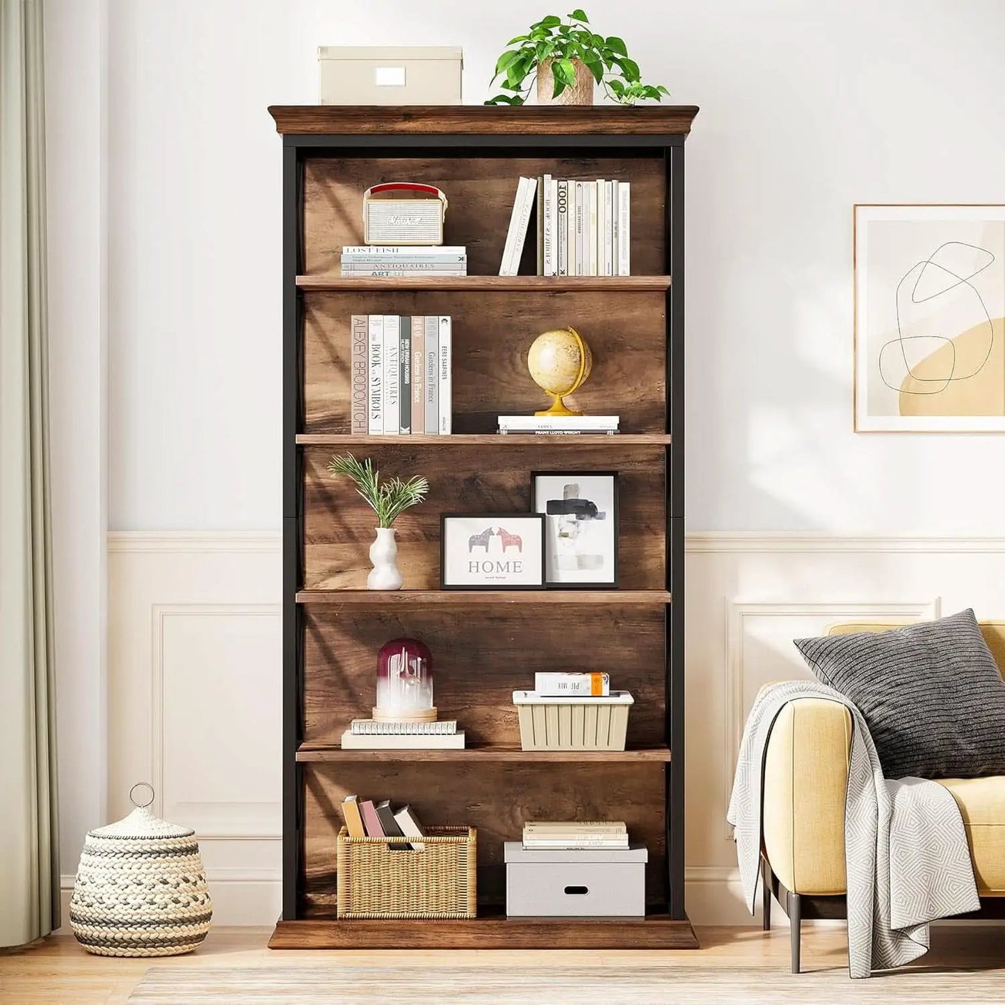 Six Tier Bookcase 71 Inch Industrial Storage Shelf from PriceLows™