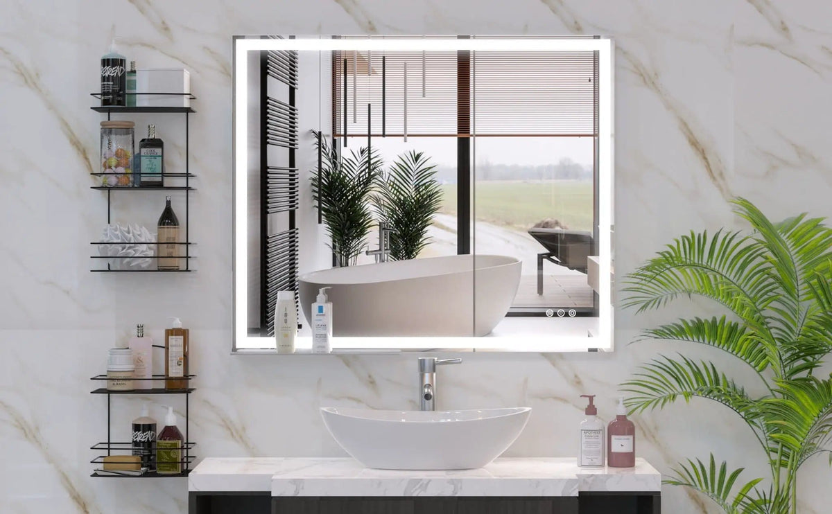 LED Bathroom Vanity Mirror Wall Mounted Adjustable / Warm / Natural Lights Anti-Fog | 3 Pieces | Bathroom Furniture | Bathroom