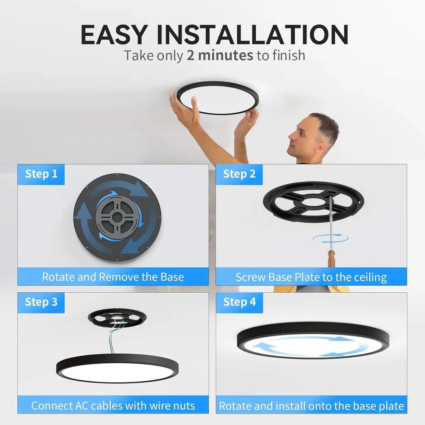 12 Pack 12 Inch Slim LED Flush Mount Ceiling Lights 5000K from PriceLows™