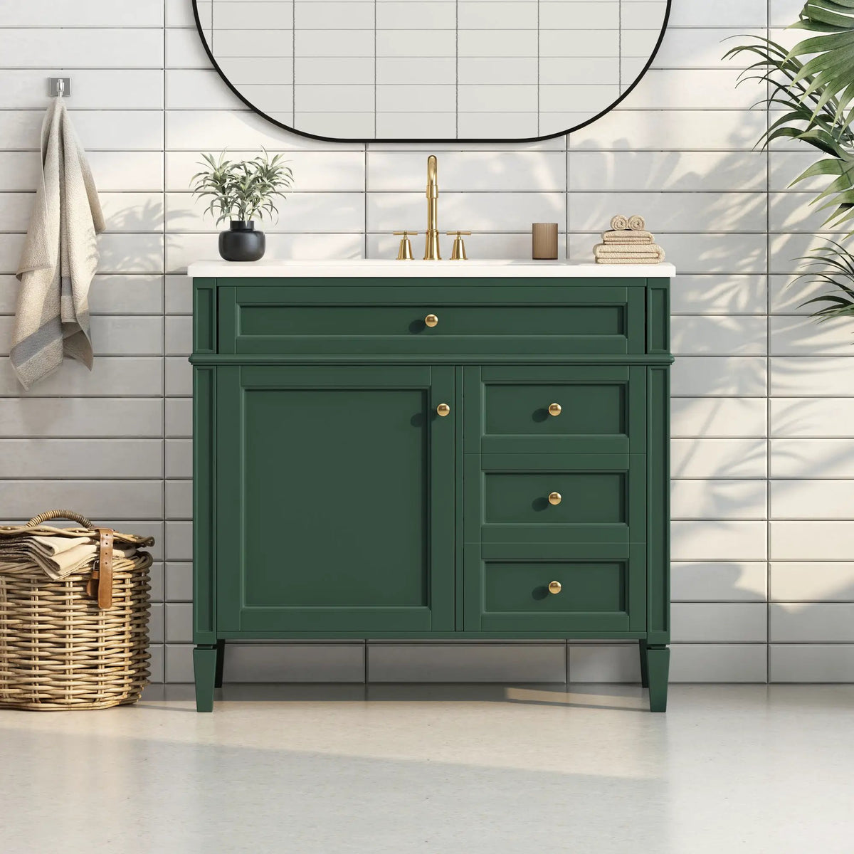 Bathroom Vanity | 3 Drawers | Blue Finish | Tip Out