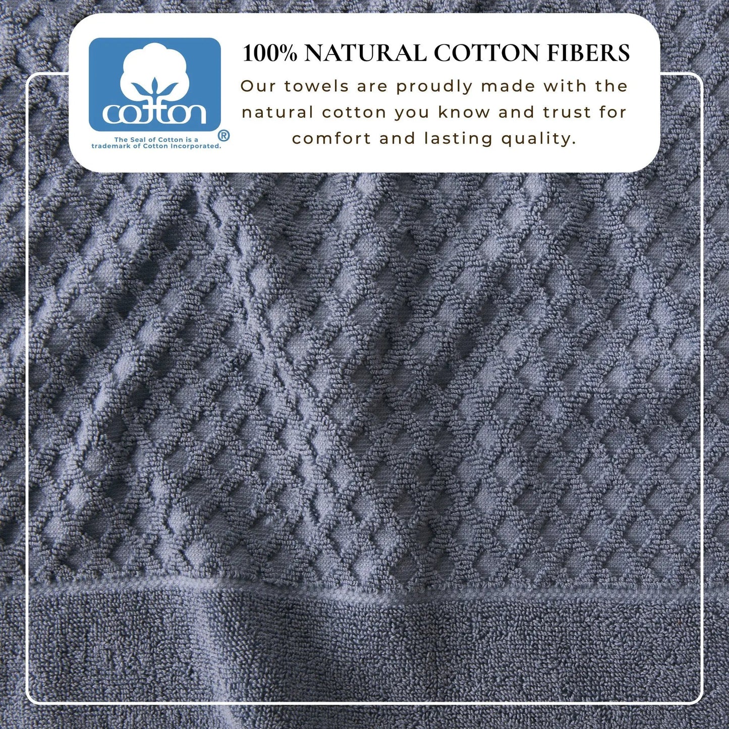 Cotton Diamond Waffle Weave Bath Towel Set - Grayson Collection from PriceLows™