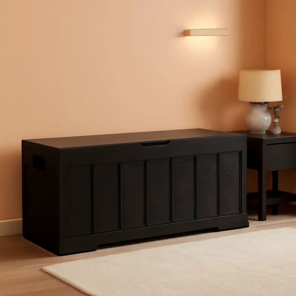 ExtraLarge 51.2 InchesHigh Storage Chest Bench Black from PriceLows™