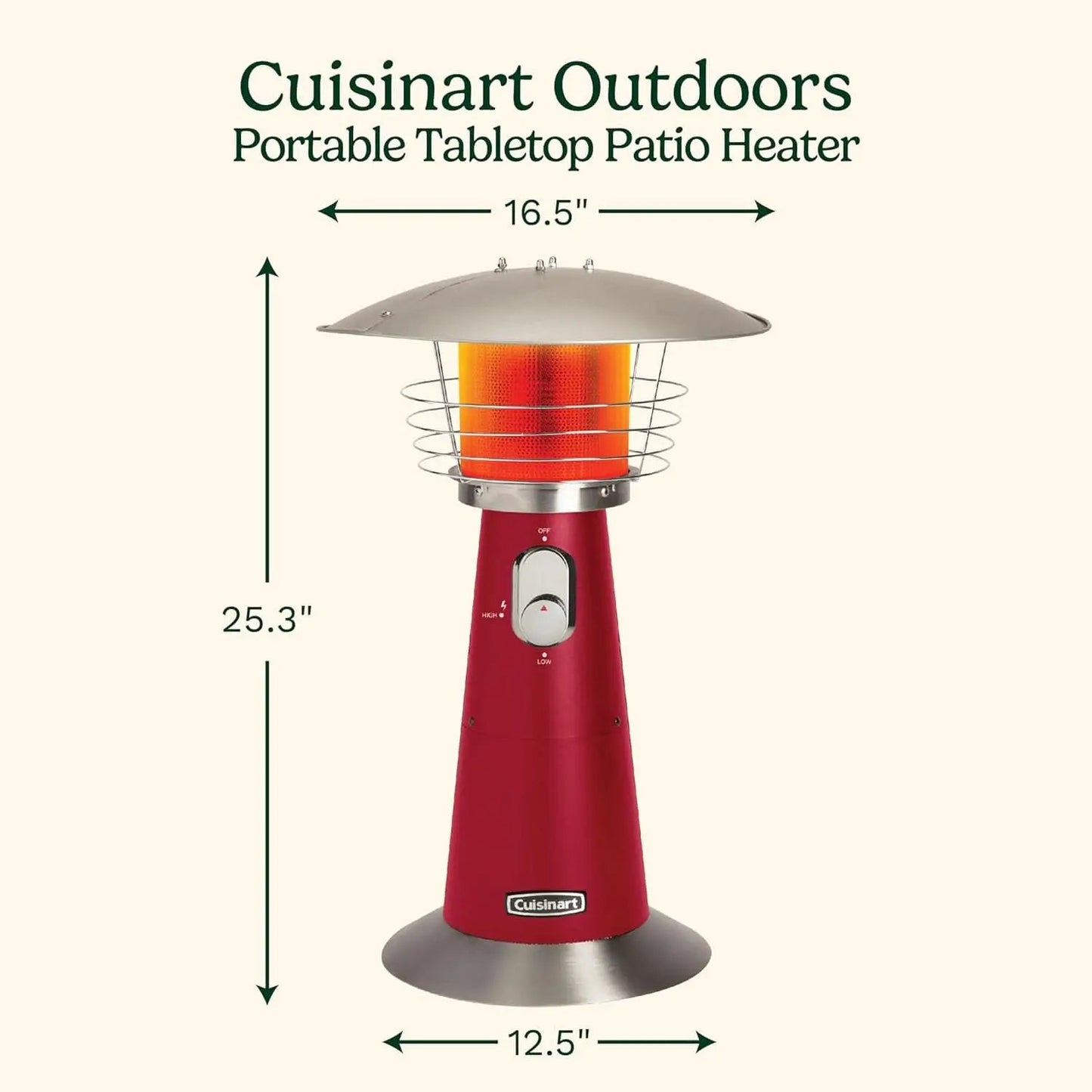Portable Tabletop Patio Heater 11000 BTU Red Outdoor from PriceLows™