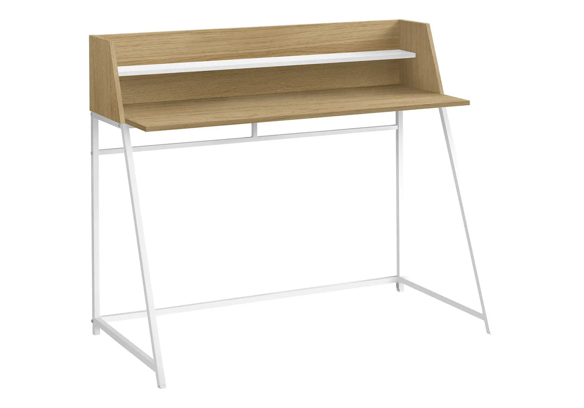 Marble Look Computer Desk With Shelves | 47.25 Inch Width | Sturdy Metal Base | 39.25 Inch Height