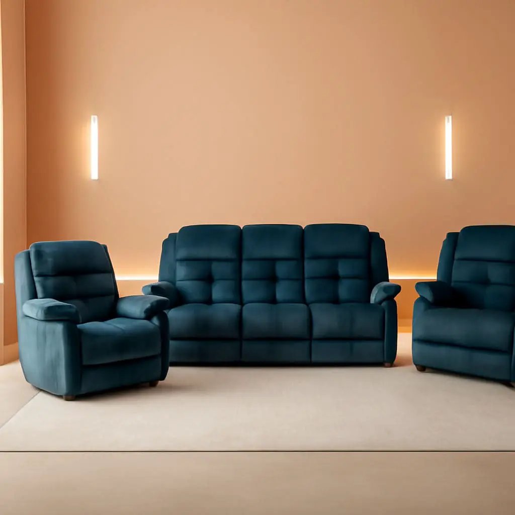 Grey Manual Reclining Living Room Set With One Seat Recliner And 3 Seat Sofa from PriceLows™