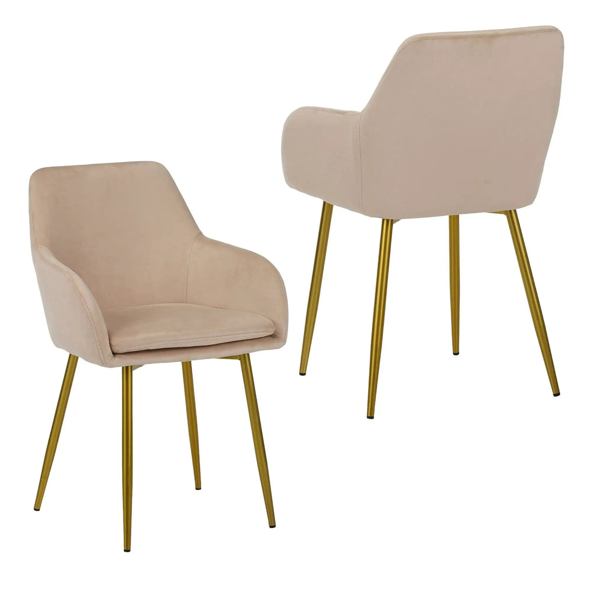 Dining Chair Set For Dining Rooms (Set of 2) - | 23.4 x 21.2 x 33 in | Velvet & Fabric | Beige
