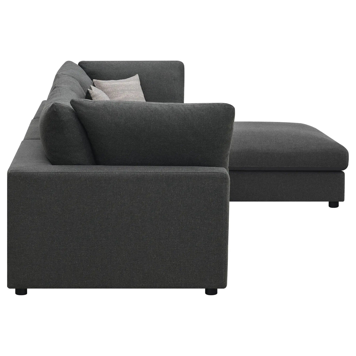 Serene 4-piece Upholstered Modular Sectional Sofa | 4-Piece Set | Linen | Charcoal