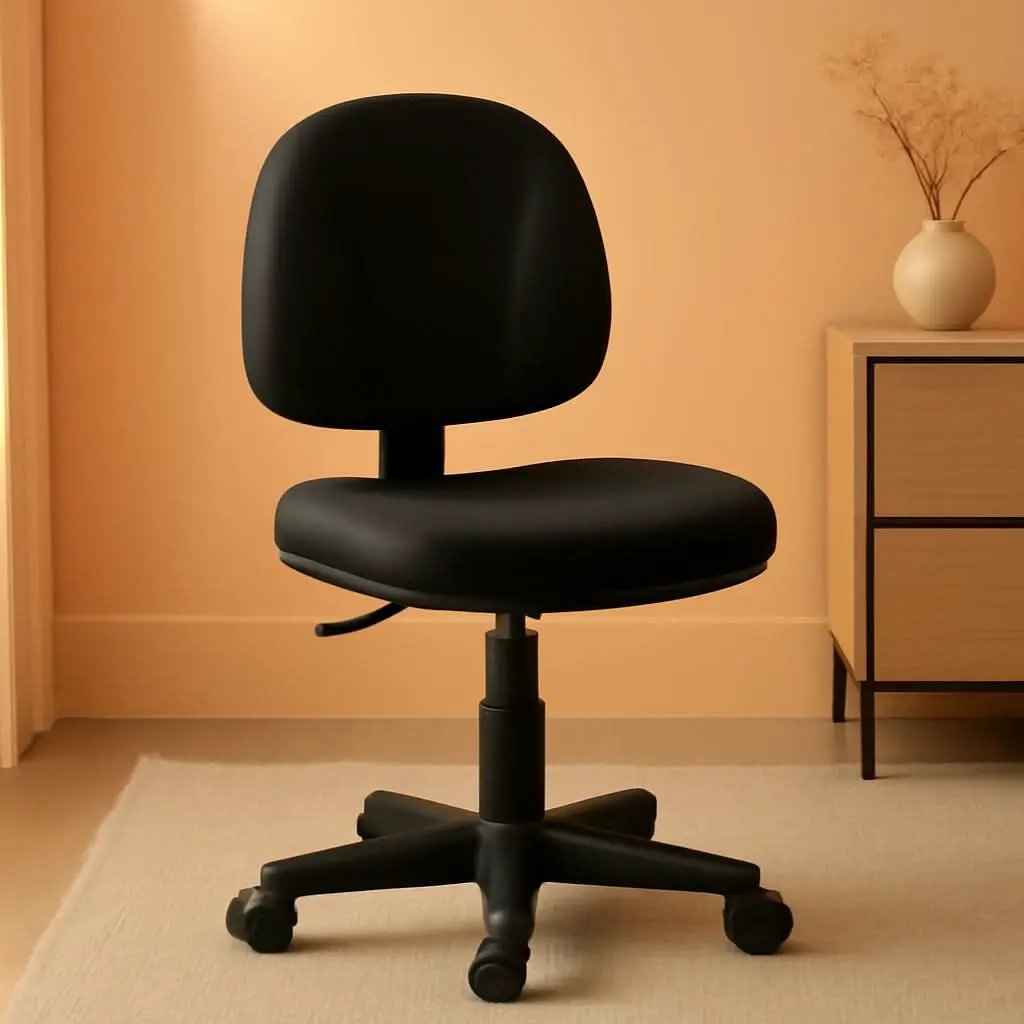 Black Pneumatic Office Task Chair With Lumbar Support from PriceLows™