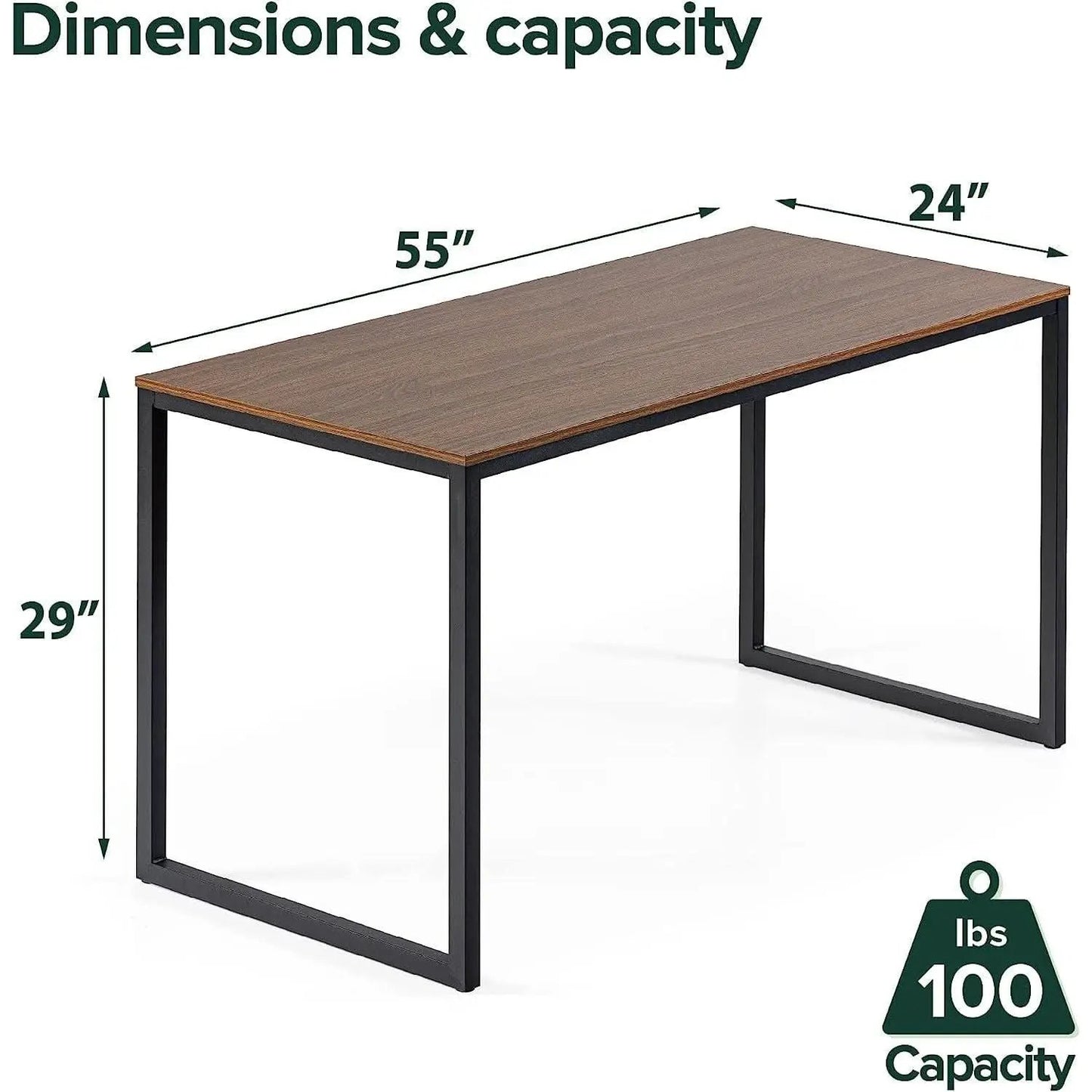 Black Frame Office Desk With Easy Assembly And Sturdy Build from PriceLows™