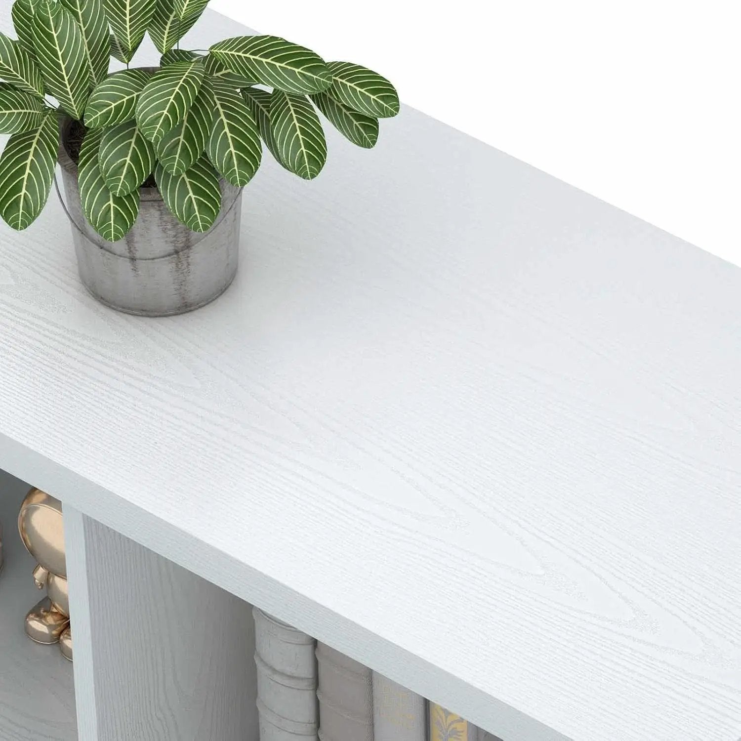 Six Cube Storage Organizer White Oak 47 Inch Bookshelf from PriceLows™