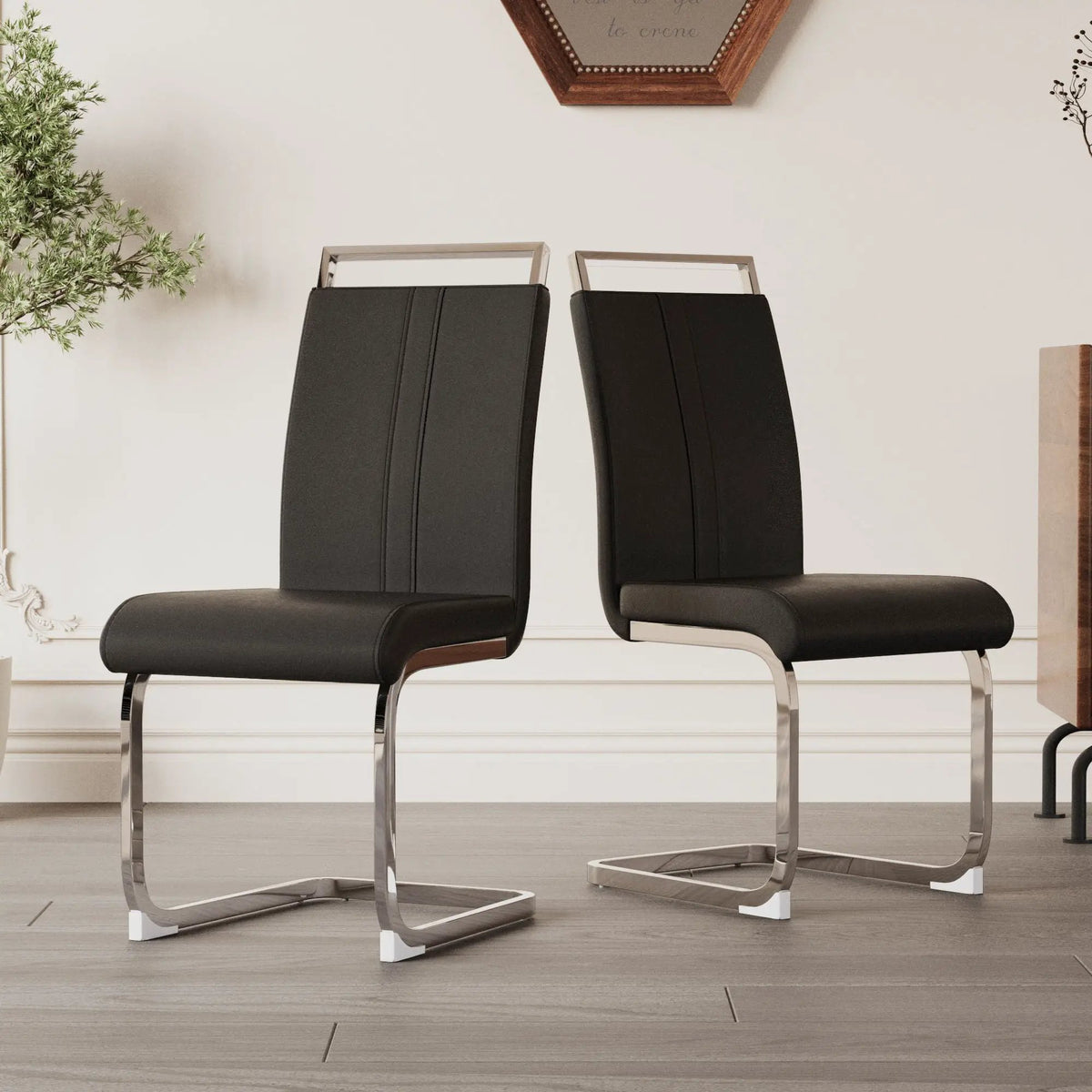 Modern Dining Chairs | Padded Seat | High Back | Accessory Bag Included