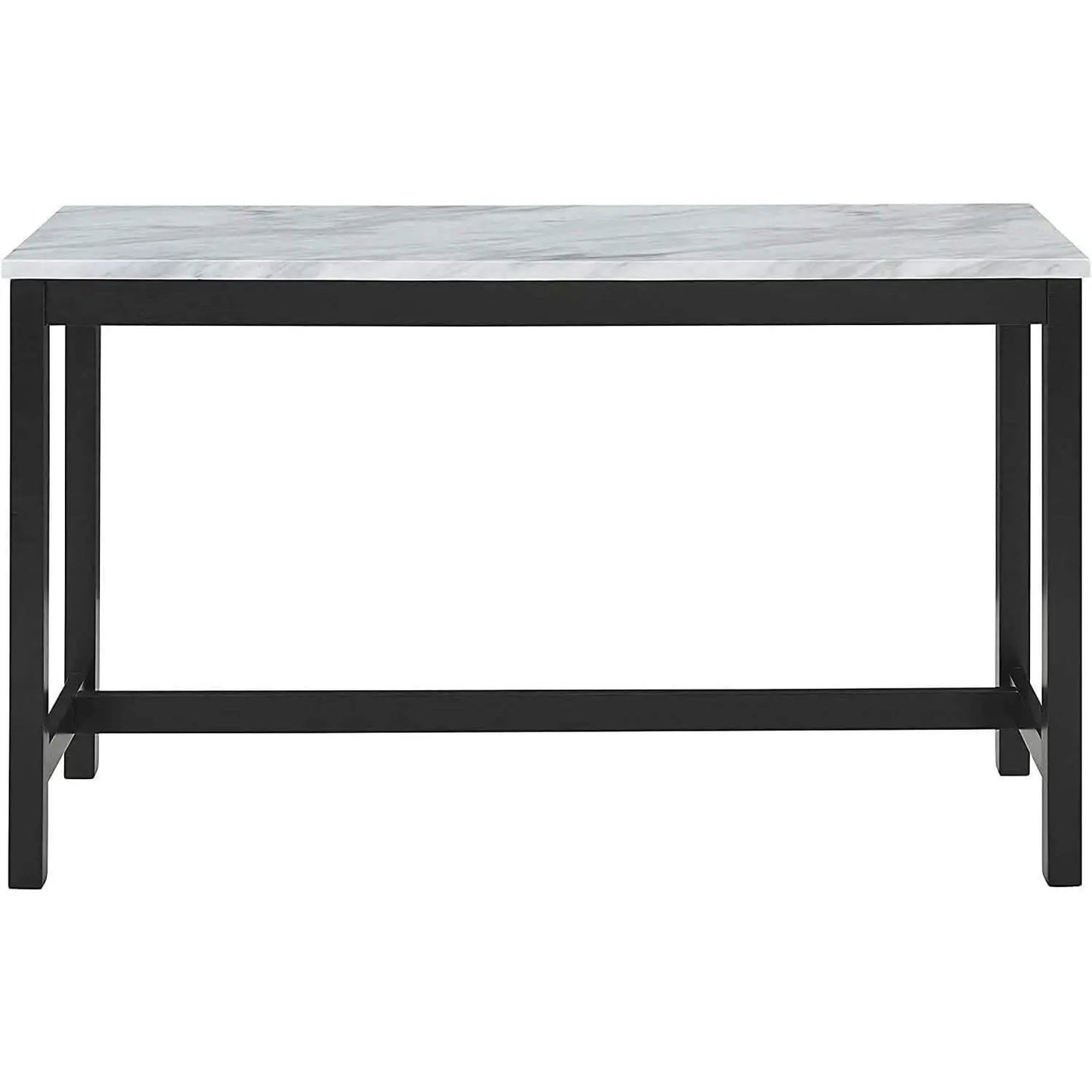 Blue Velvet Bar Table Set With 3 Stools Faux Marble Top from PriceLows™