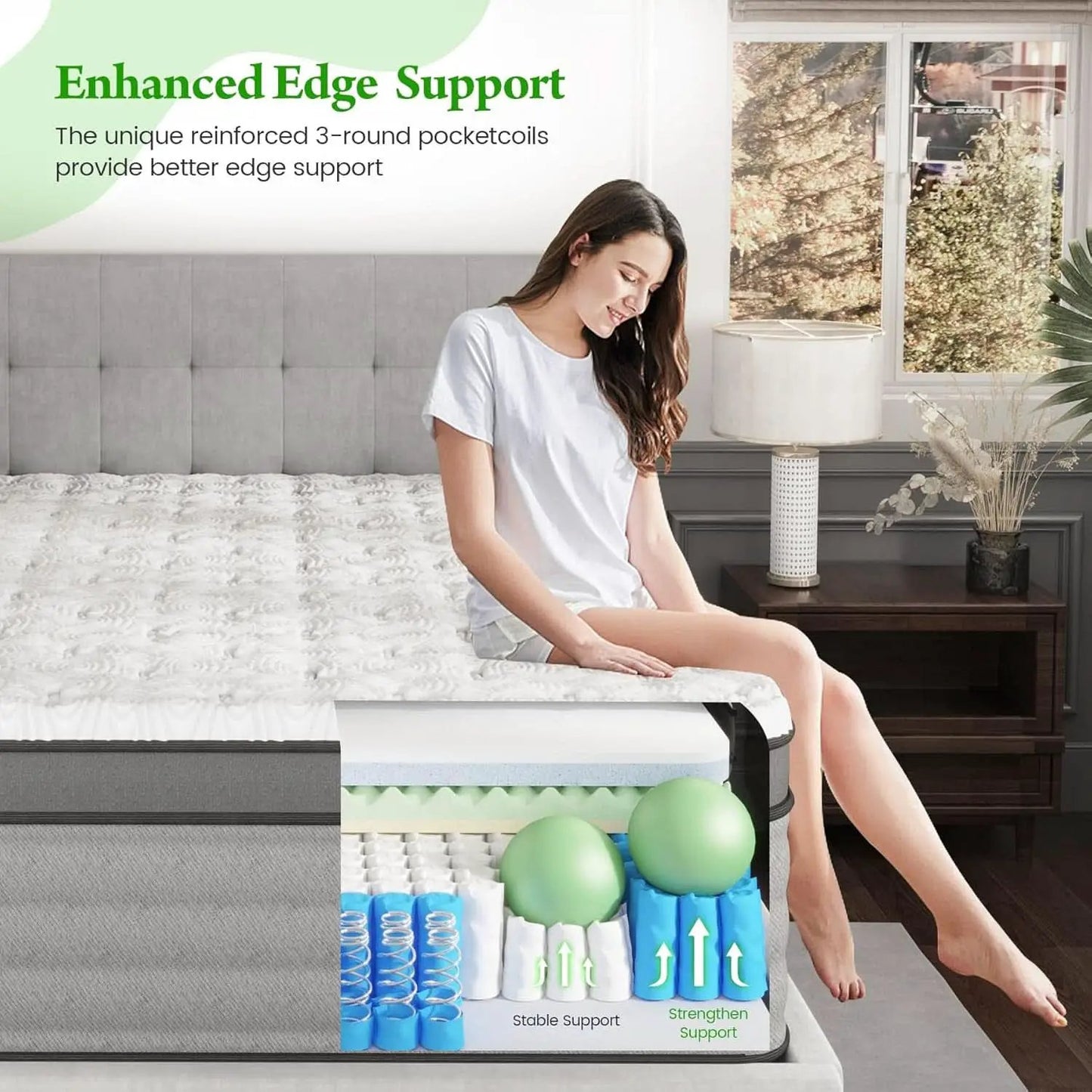 King Size Contemporary Memory Foam Hybrid Mattress from PriceLows™