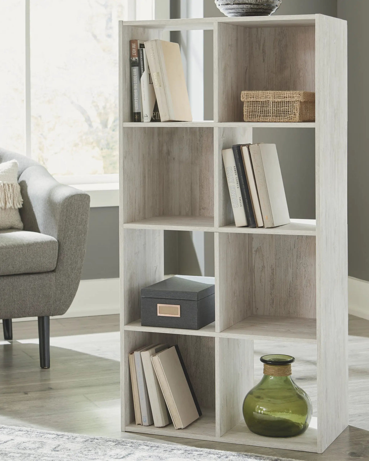 Paxberry Cube Organizer | Whitewashed Eight-Cube Design | Coastal Chic Style | Weatherworn Finish