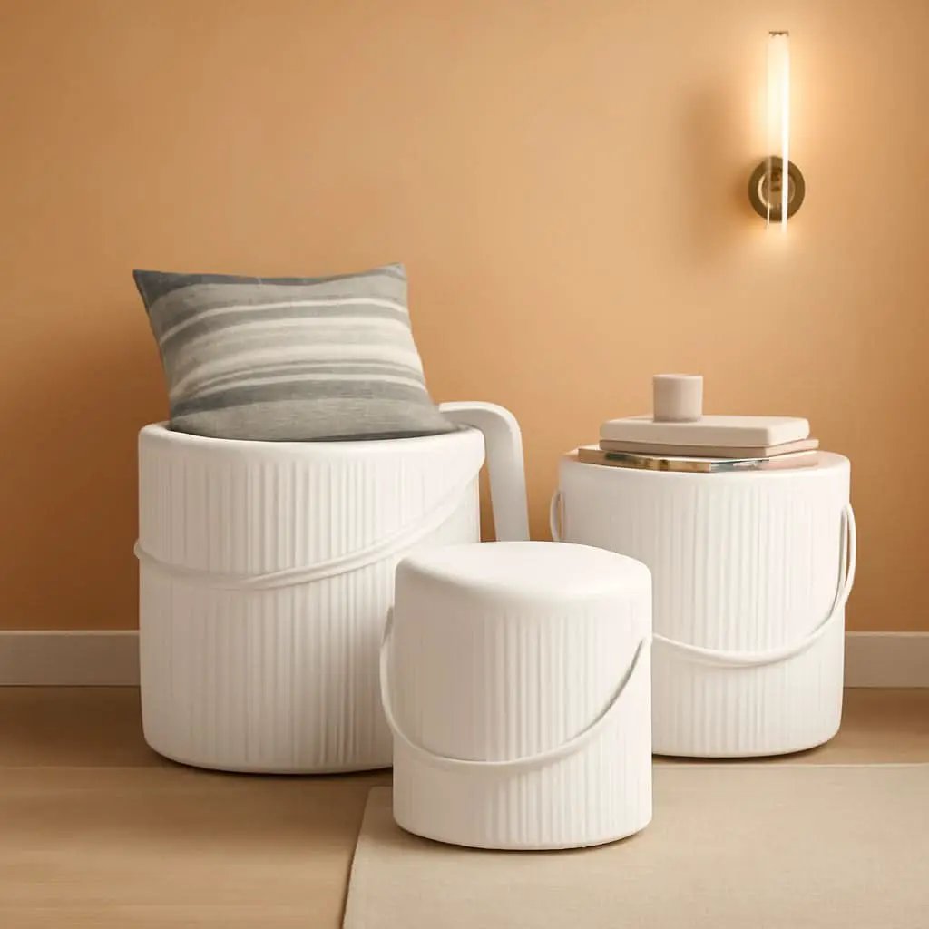 Velvet Upholstered Storage Ottoman With Removable Liner from PriceLows™