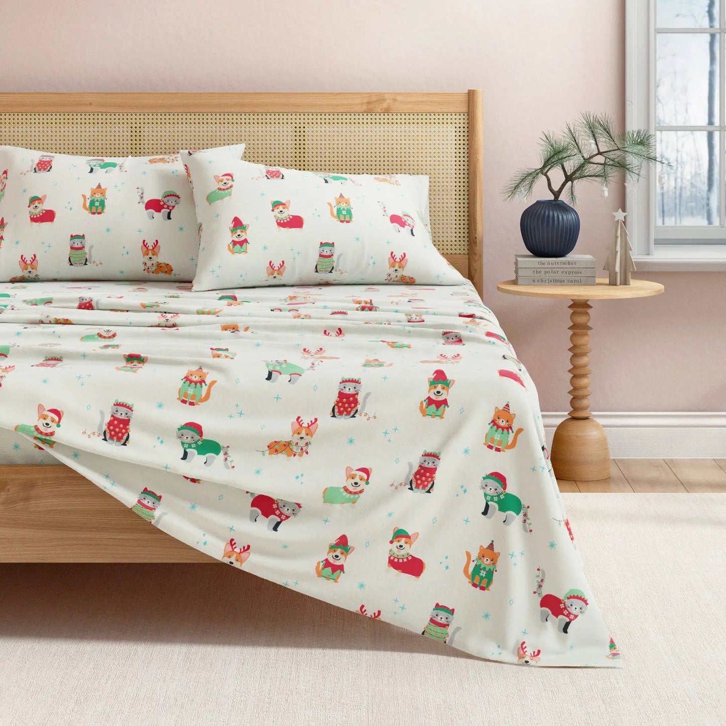 Turkish Cotton Christmas Flannel Sheet - Whittaker Collection from PriceLows™