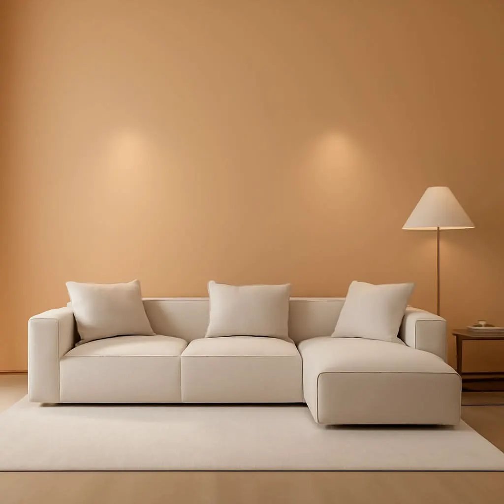 Modular Sectional Sofa Set Linen Cream With Ottoman And Chaise from PriceLows™