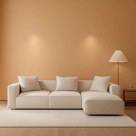 Modular Sectional Sofa Set Linen Cream With Ottoman And Chaise from PriceLows™