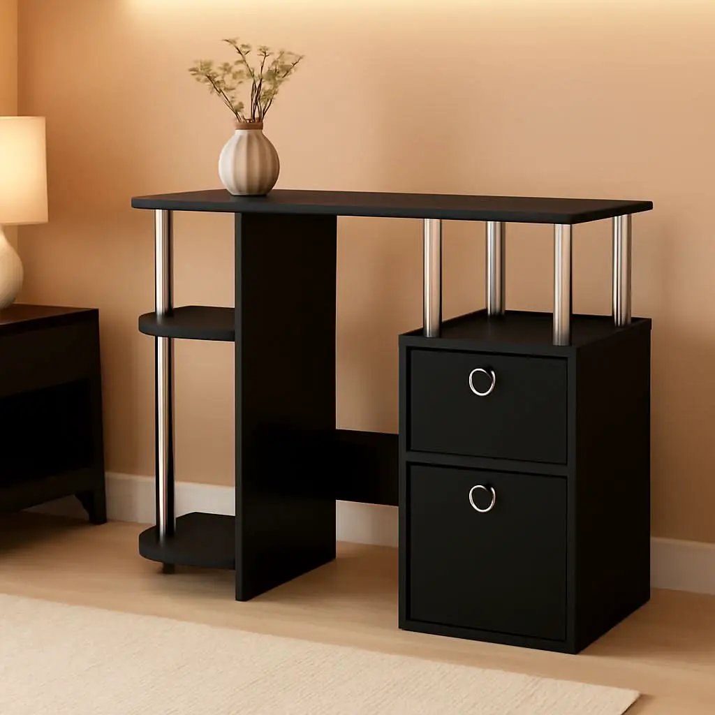 Jaya Computer Study Desk With Storage Americano Chrome from PriceLows™
