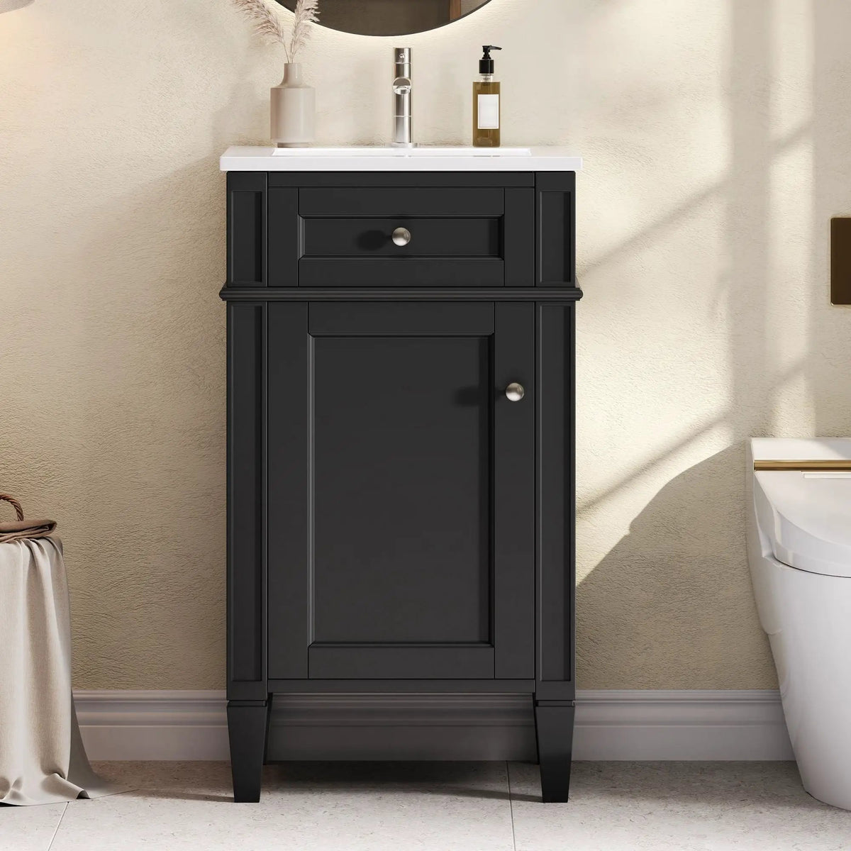 French Style Bathroom Vanity | Rectangular Design | Soft-Closing Door | Adjustable Shelf