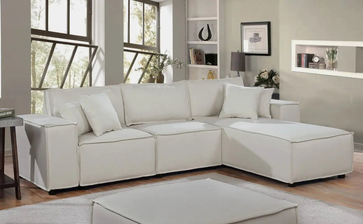 Harvey Sofa With Reversible Chaise | Small Space Design | Modern Collection | 104 Inch Width