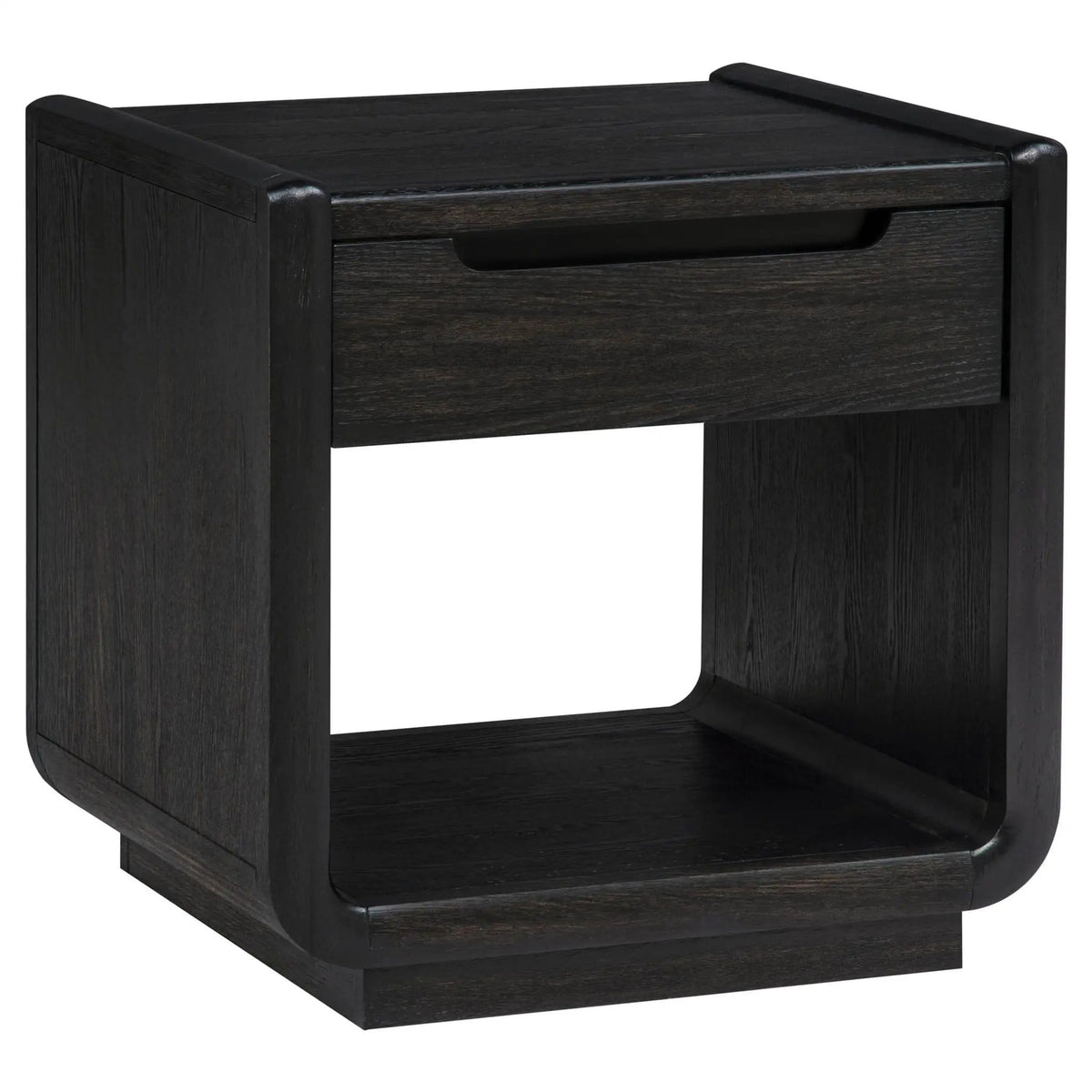 Leandro 1-drawer Wood Occasional Side End Table Burnished | 24 x 22 x 24.25 in | Engineered Wood & Veneer | Black