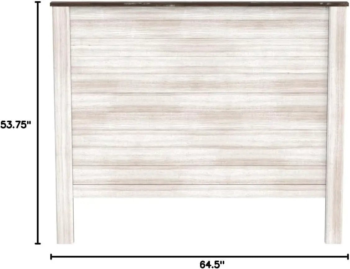 Queen Whitewash Farmhouse Panel Headboard for Chic Decor from PriceLows™