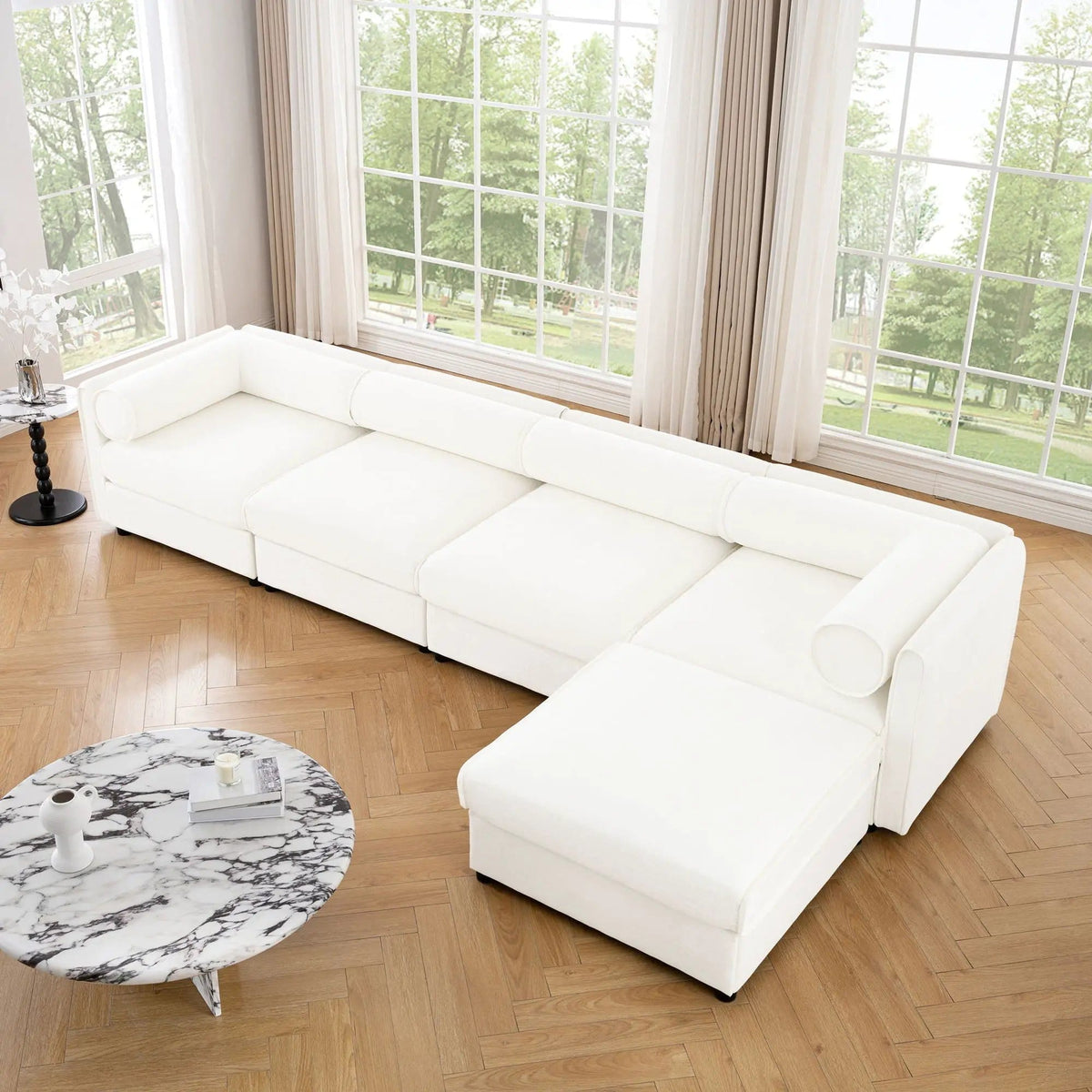 Contemporary Elegant Sofa With Storage And Ottoman 2 Piece Living Room Set | 2 Piece Living Room Set | Living Room Furniture | Living Room