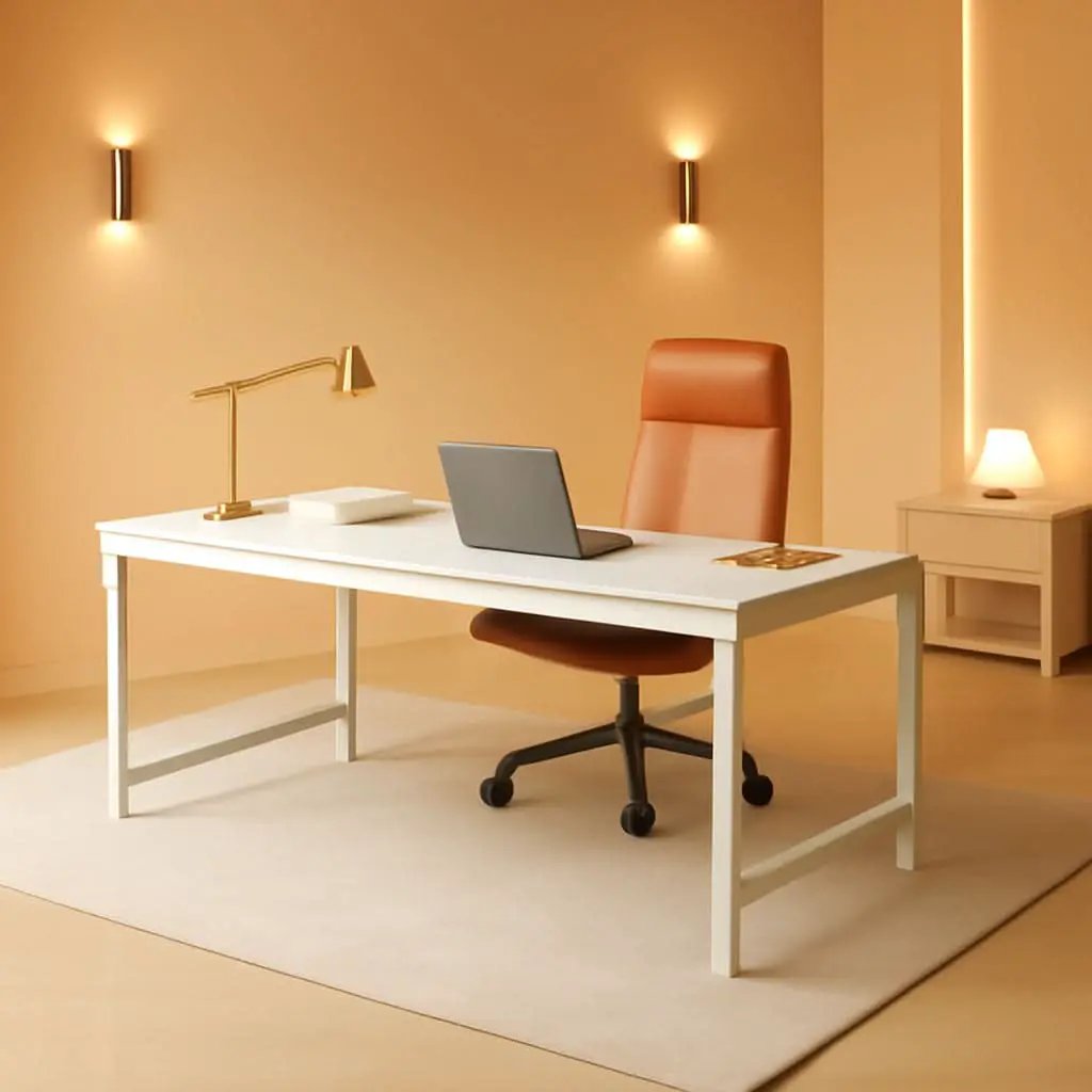 70 Inch White Executive Desk For Home Office Workspace from PriceLows™