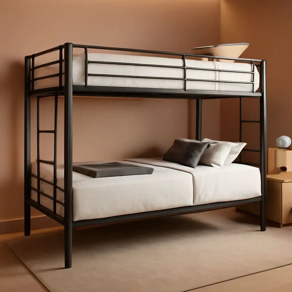 Metal Bunk Bed Twin Over Twin Heavy Duty With Ladders Black from PriceLows™
