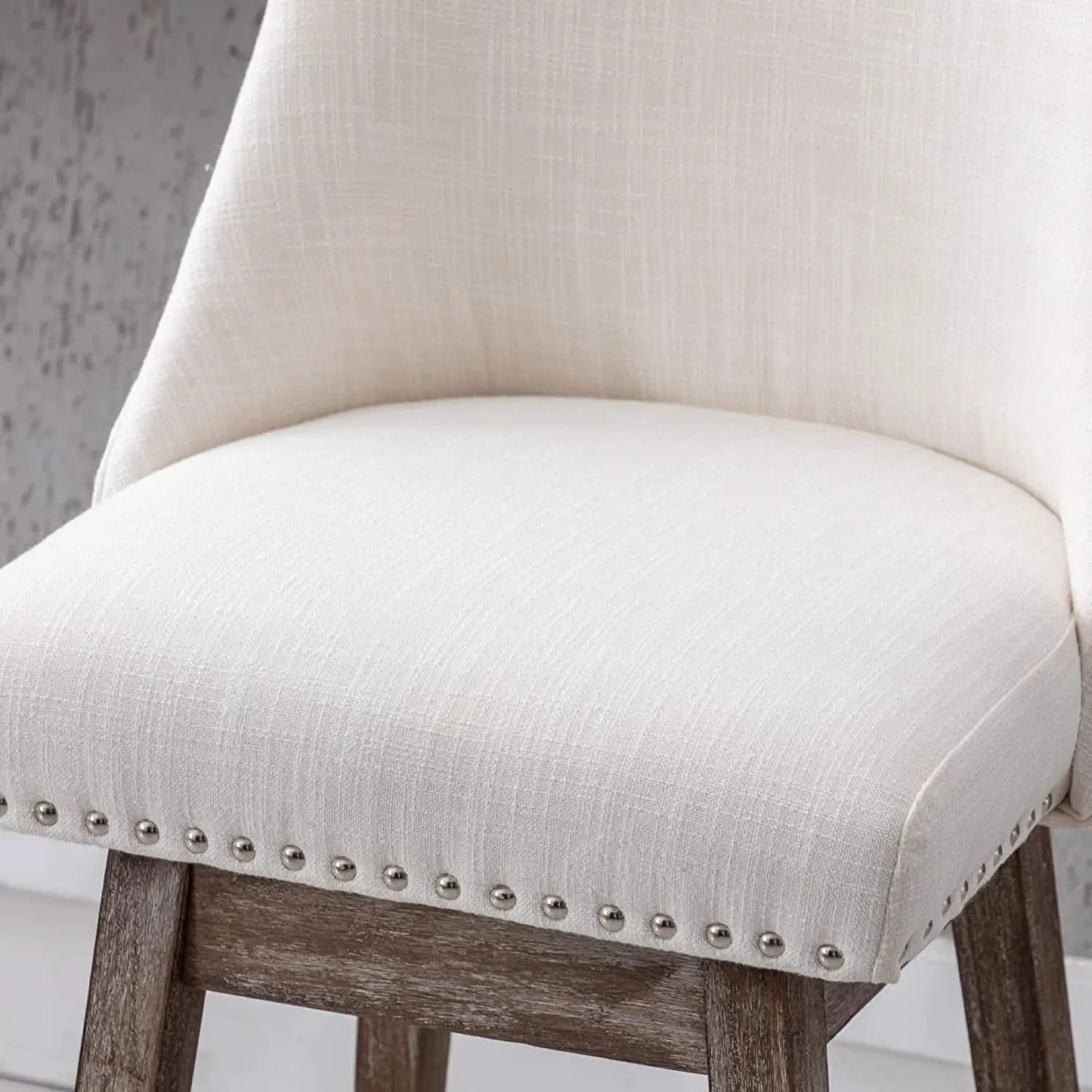 Swivel Upholstered Bar Stool With Back Wood Legs Set Of 4 from PriceLows™