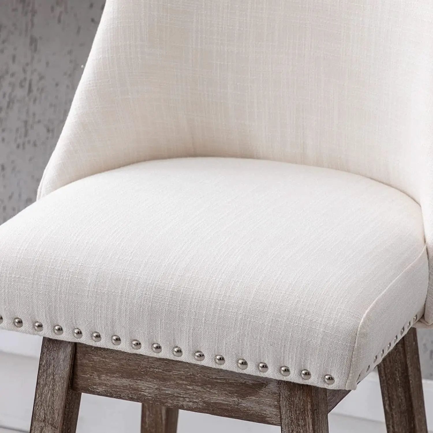 Swivel Upholstered Bar Stool With Back Wood Legs Set Of 4 from PriceLows™