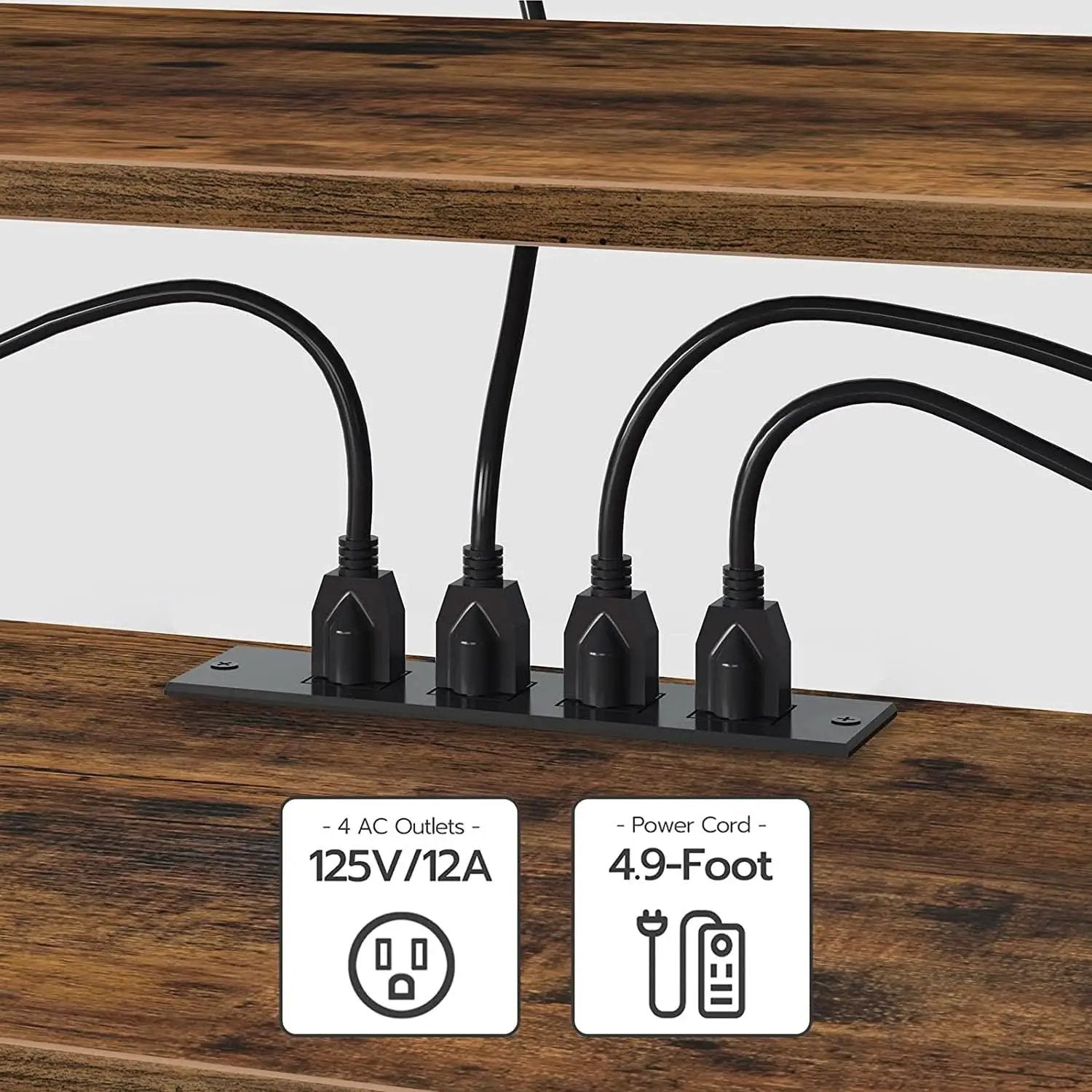 TV Stand With Power Outlets For 65 Inch TV Open Shelves from PriceLows™