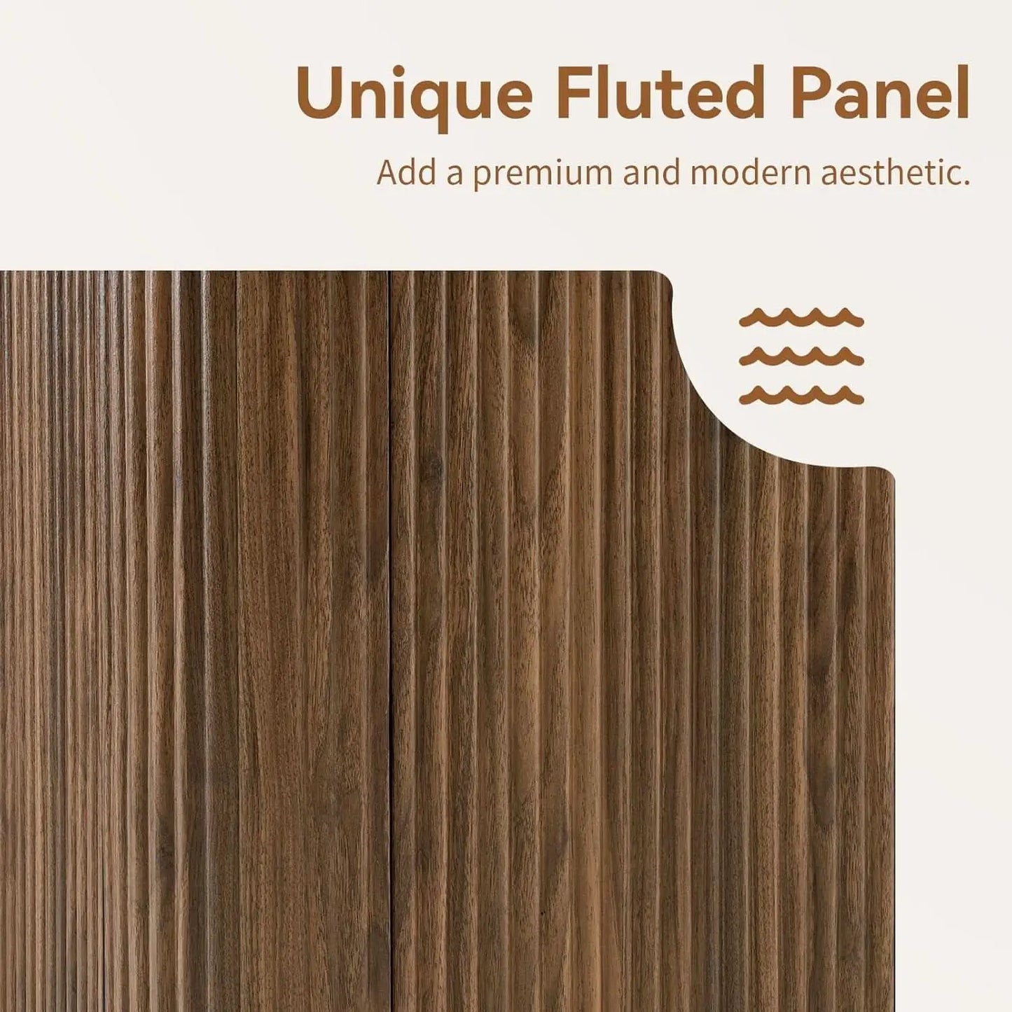 64 Inch Walnut Contemporary Buffet Sideboard Cabinet from PriceLows™