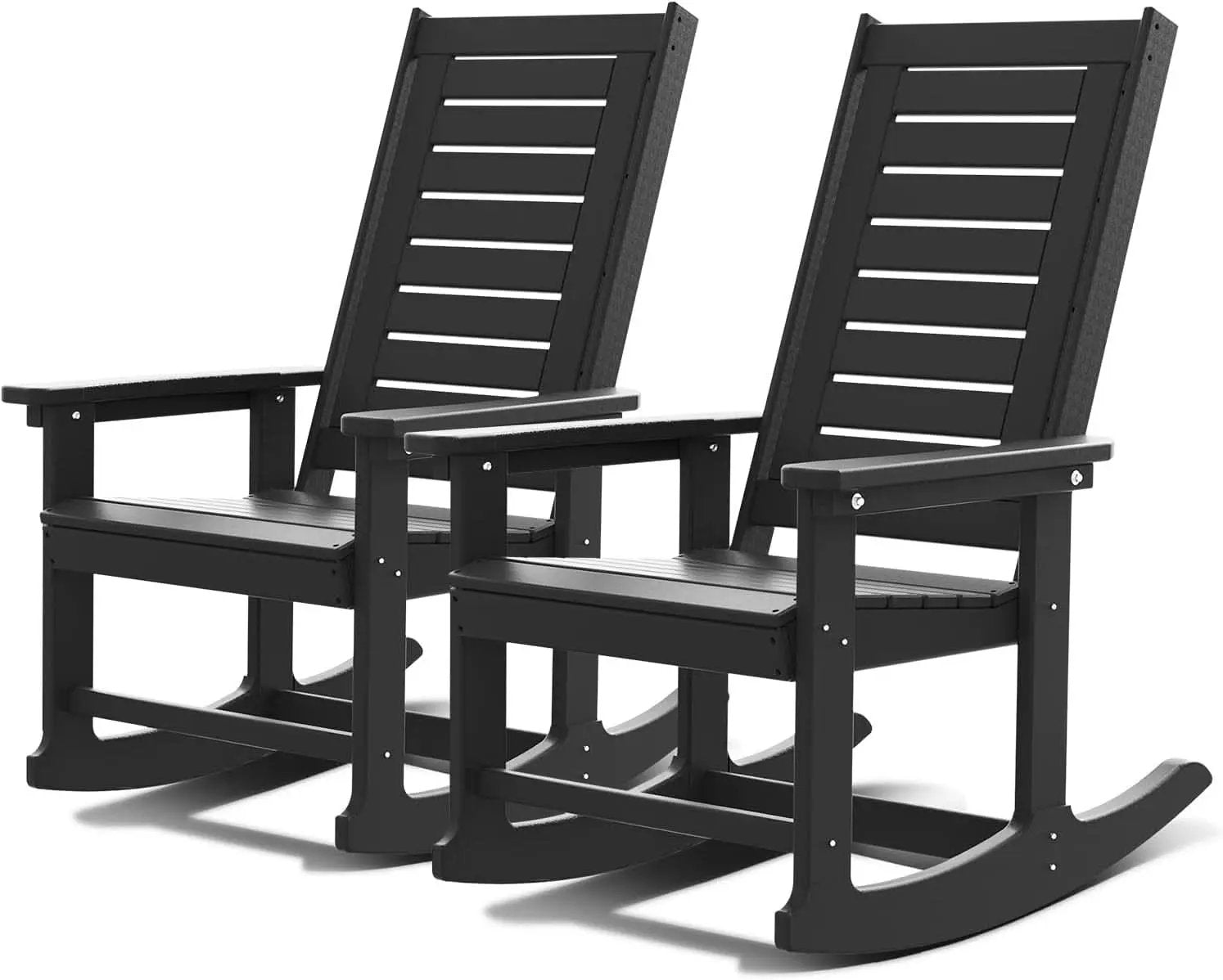 Oversized Outdoor Rocking Chairs Set of Two Black from PriceLows™