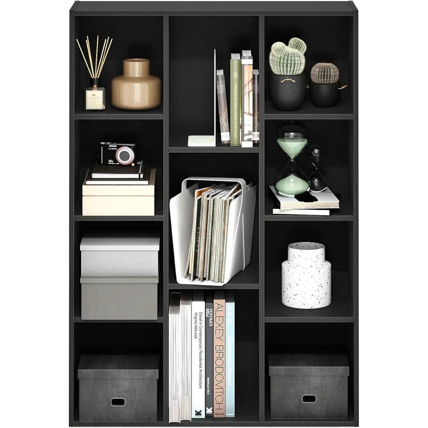 Luder 11-Cube Bookcase Blackwood Modern Living Room from PriceLows™
