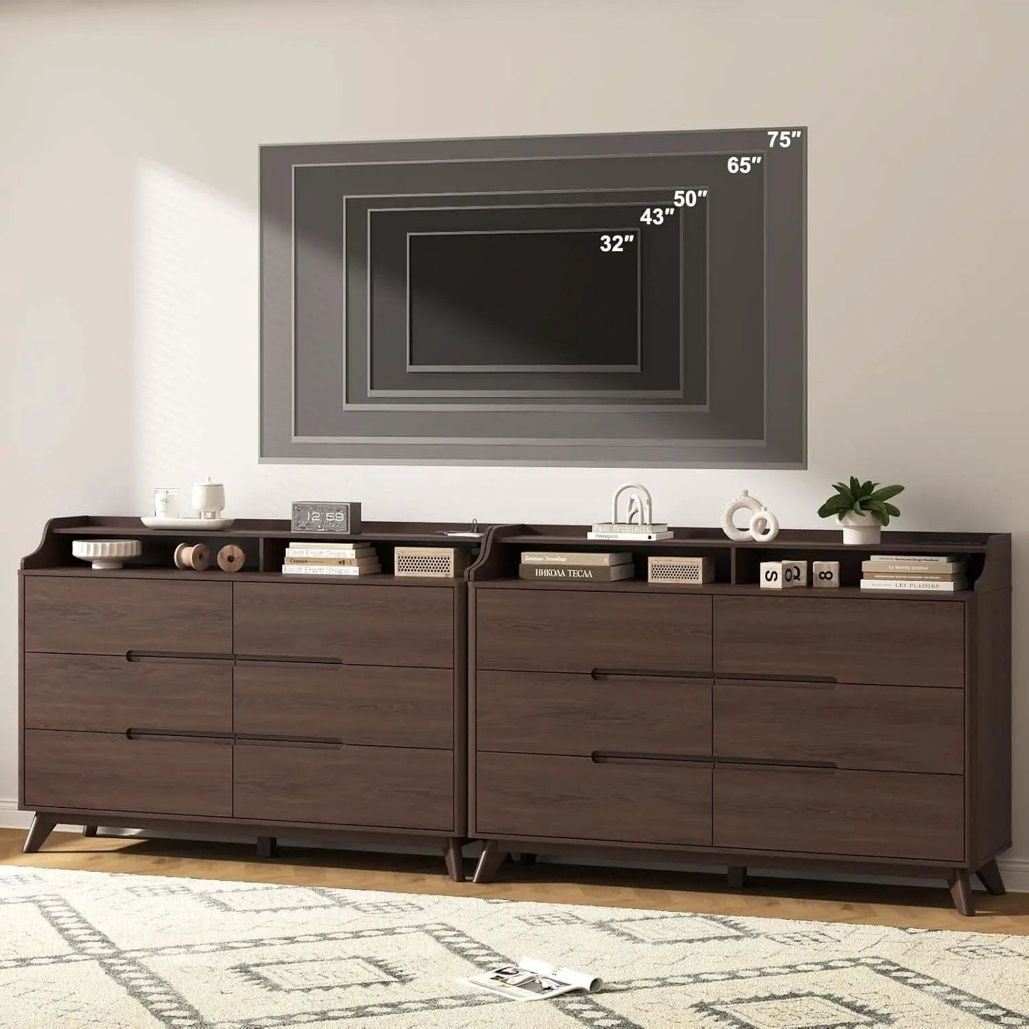 55-Inch Dresser With Integrated Charging Station USB from PriceLows™