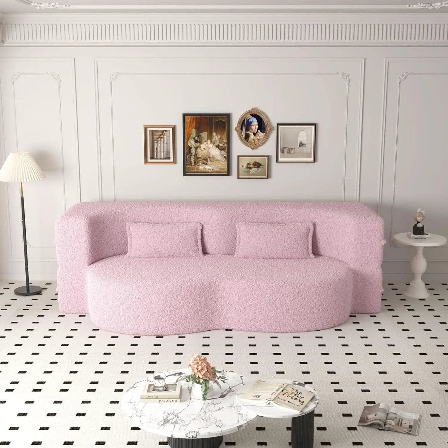 Powder Pink Ultra Comfort Contemporary Foldable Sleeper Sofa from PriceLows™