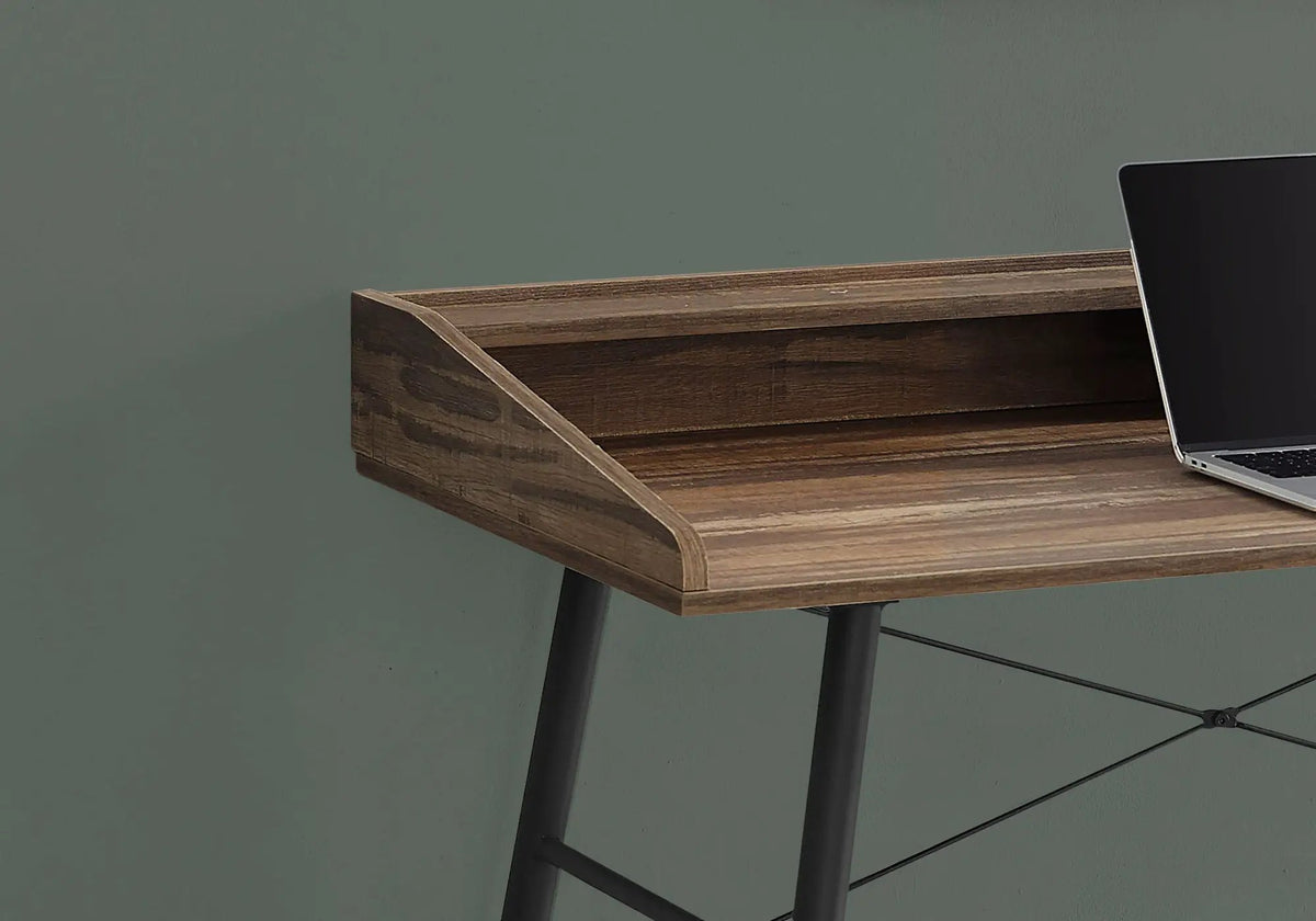 Sturdy Computer Desk With Shelves | 47.25 Inch Width | Matching Metal Base | 34 Inch Height