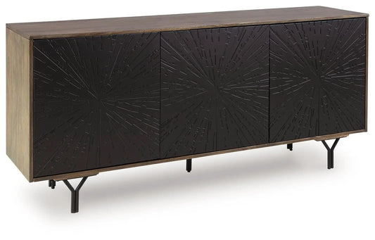 Lavinmont Accent Cabinet | 64.13 x 16.13 x 30.13 in | Mango Wood & Metal | Multi Brown