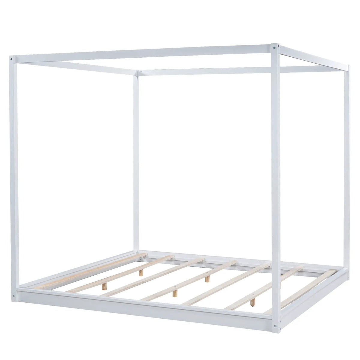 Canopy Platform Bed | Solid Pine Wood | Airflow Slats