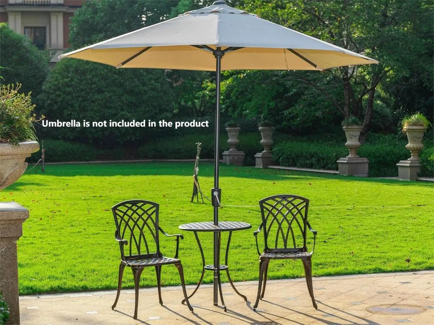 Bistro Set 3 Piece Rustproof Cast Aluminum Furniture Bronze from PriceLows™