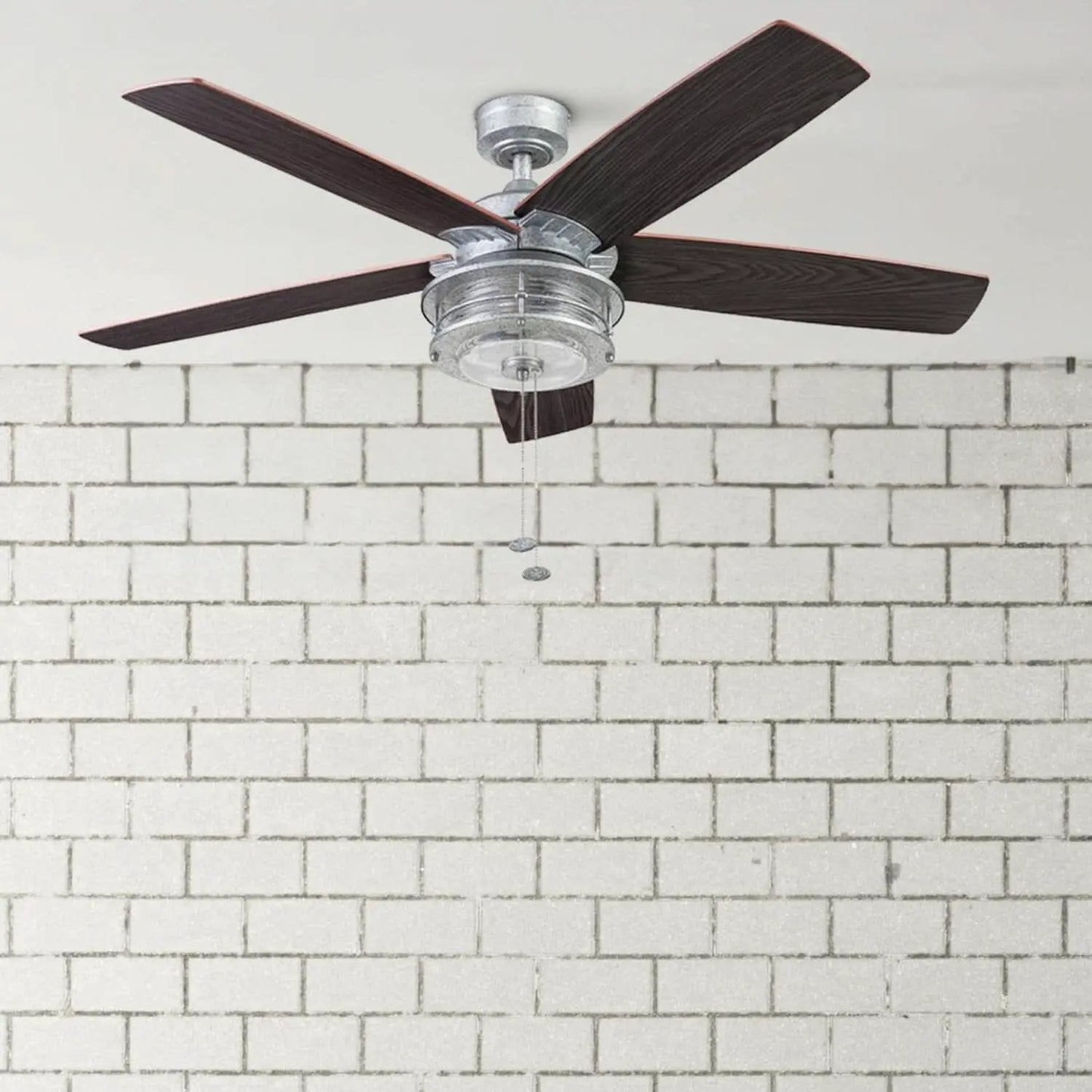 52 Inch Indoor Outdoor Ceiling Fan LED Light Dual Mount from PriceLows™