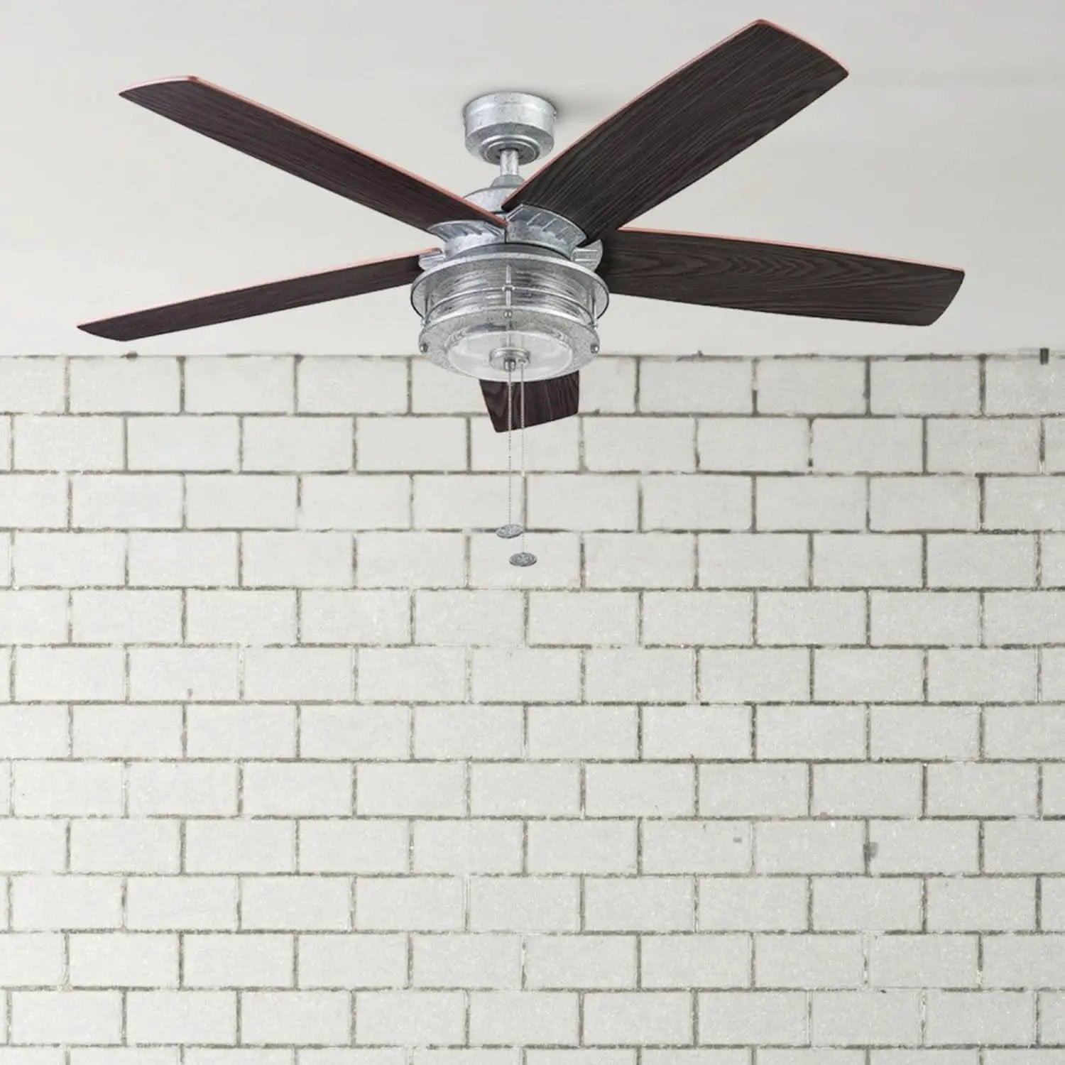 52 Inch Indoor Outdoor Ceiling Fan LED Light Dual Mount from PriceLows™