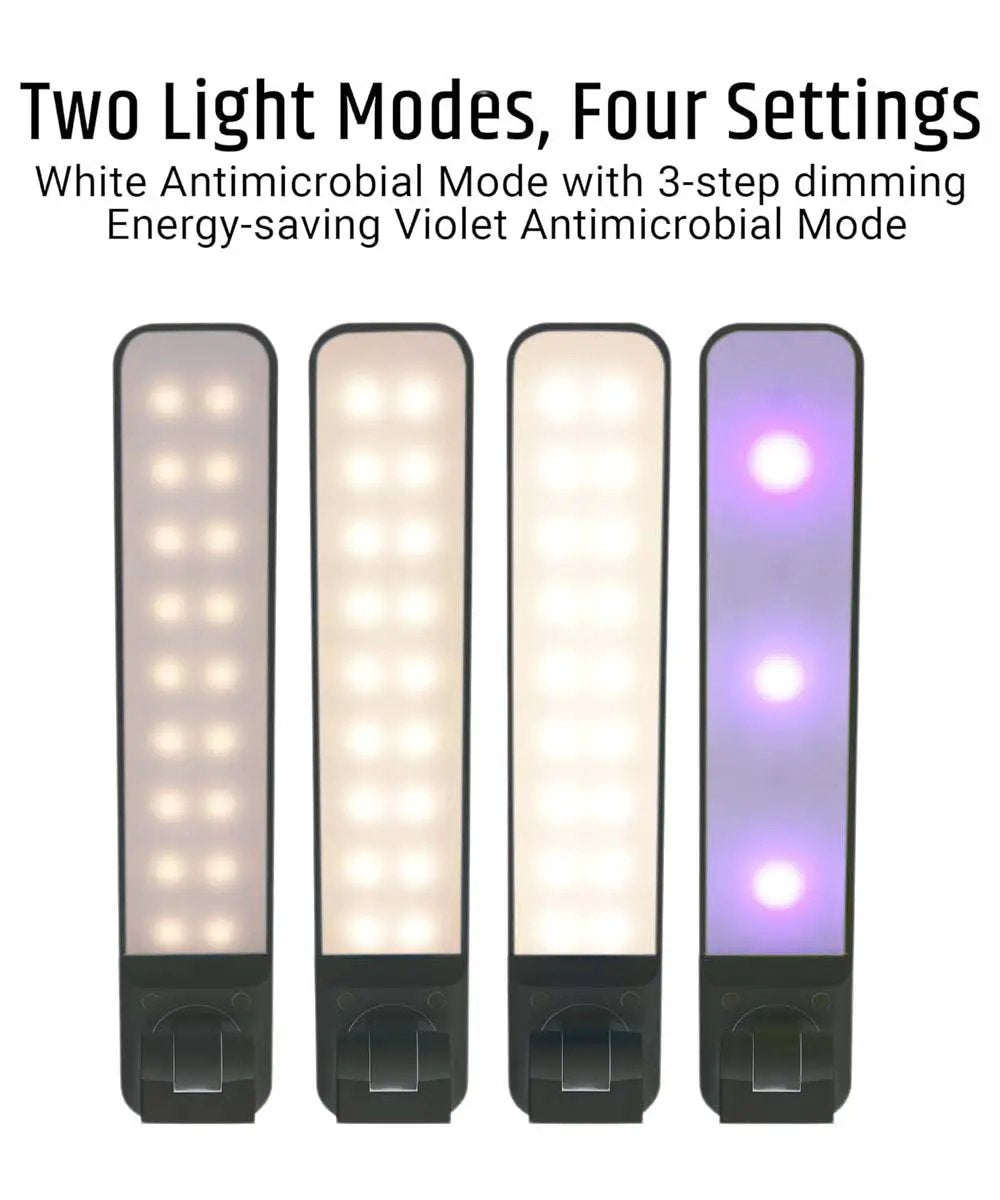 LED Desk Lamp | 15 In | Antimicrobial | Wireless Charging Matte Black