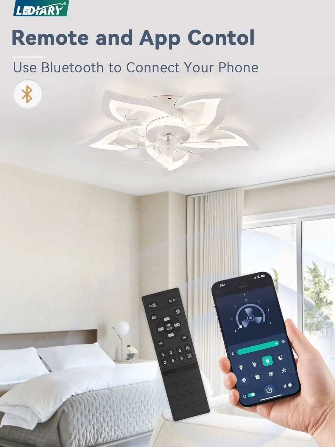 27 Inch Low Profile Ceiling Fan With Integrated LED from PriceLows™