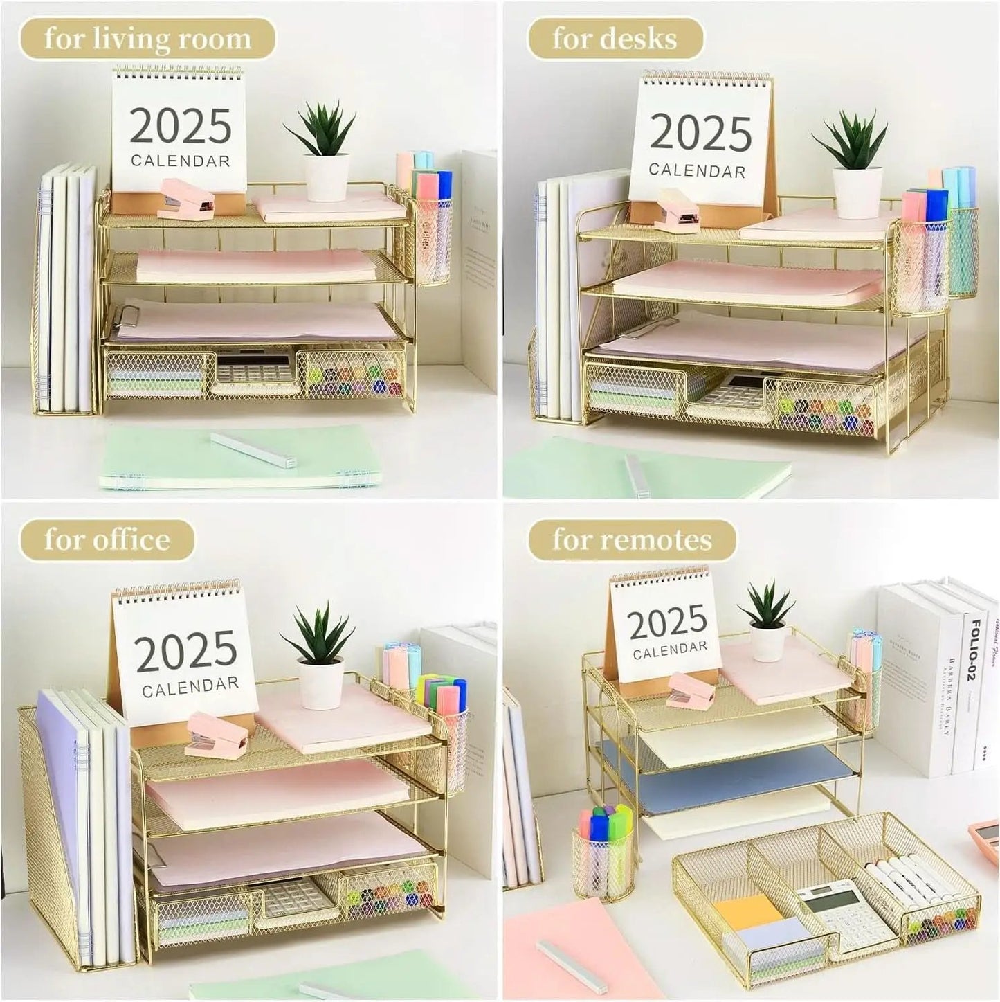 4 Tier Paper Tray Organizer With Drawer For Office Use from PriceLows™