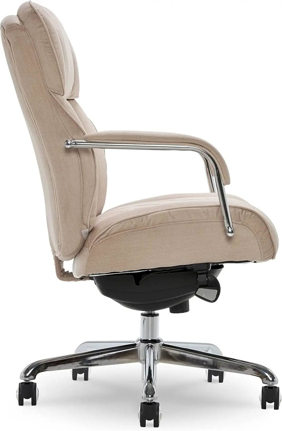 Quilted Leather Executive Office Chair With Lumbar Support Cream from PriceLows™