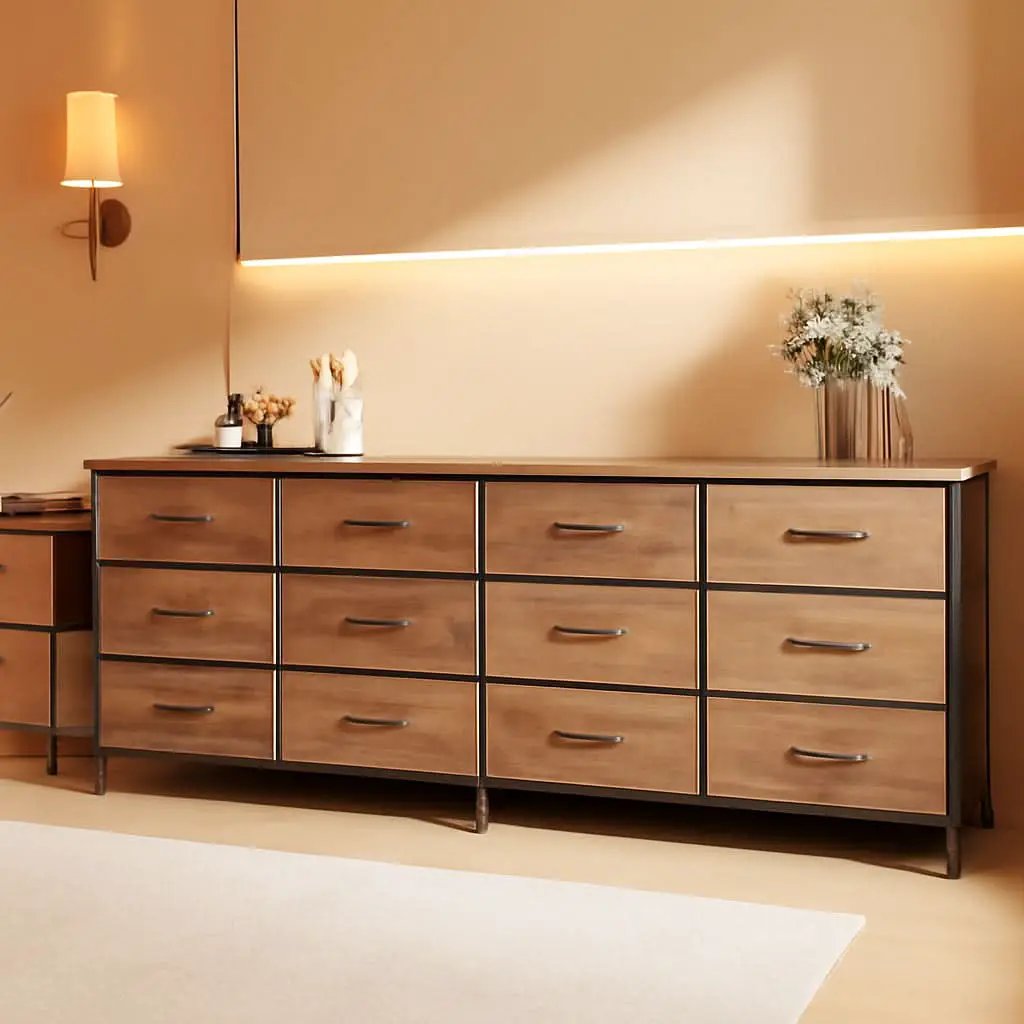 Ultralong 78Inch Dresser With Fifteen Storage Drawers from PriceLows™
